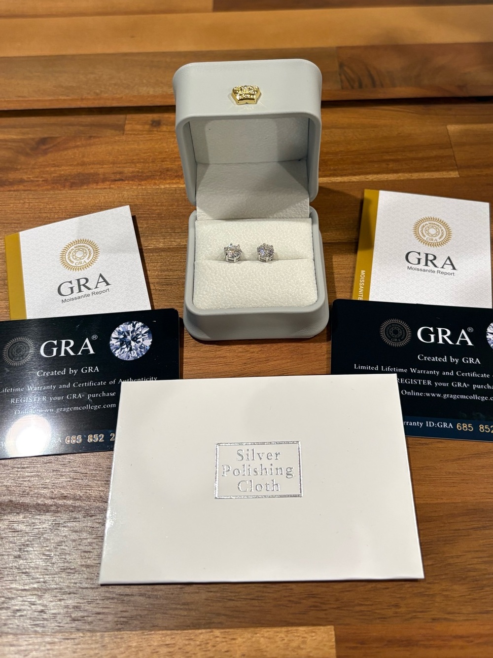 New 1 Carat Each Moissanite Stud Earrings 925 Sterling Silver